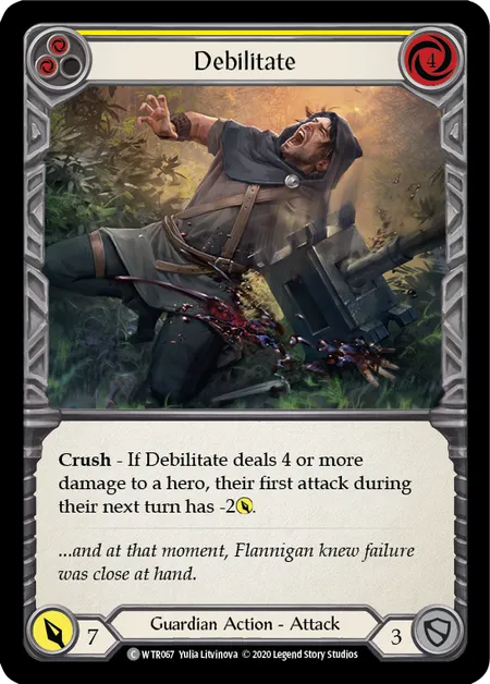 (WTR067) Flesh & Blood TCG Welcome to Rathe - Unlimited Single: Debilitate (Yellow) (Regular) Common