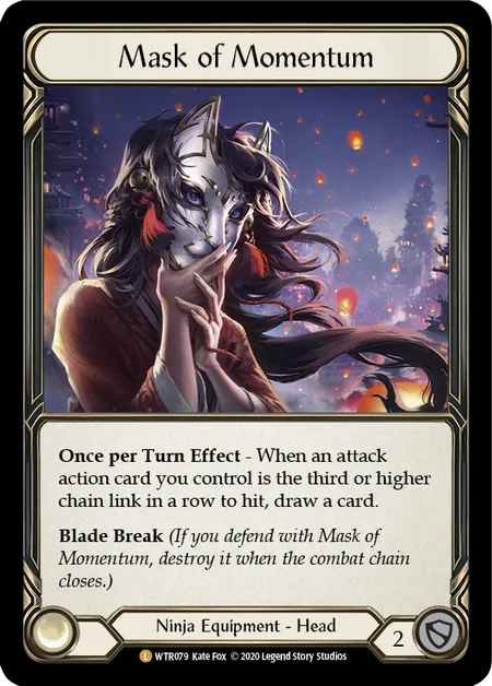 (WTR079) Flesh & Blood TCG Welcome to Rathe - Unlimited Single: Mask of Momentum (Rainbow Foil) Legendary