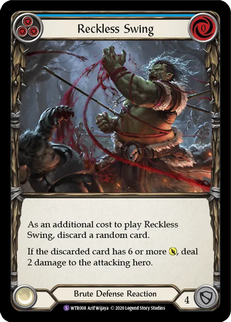 (WTR008) Flesh & Blood TCG Welcome to Rathe - Unlimited Single: Reckless Swing (Regular) Super Rare