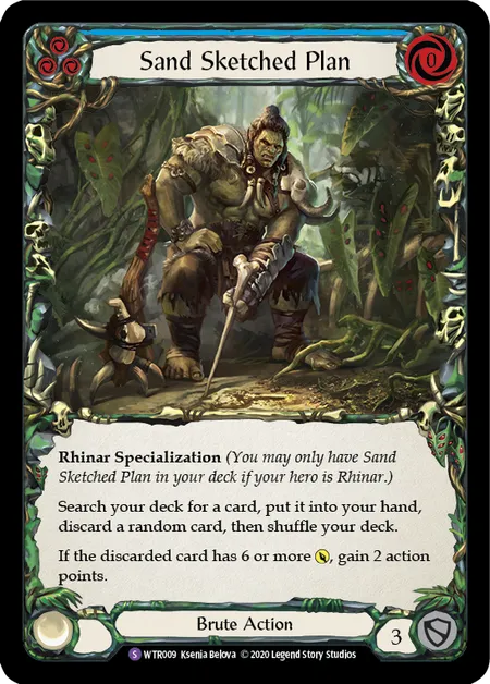 (WTR009) Flesh & Blood TCG Welcome to Rathe - Unlimited Single: Sand Sketched Plan (Regular) Super Rare