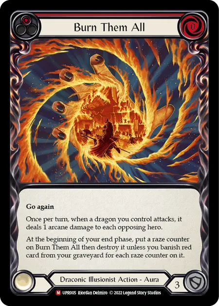 (UPR005) Flesh & Blood TCG Uprising Single: Burn Them All (Rainbow Foil) Majestic