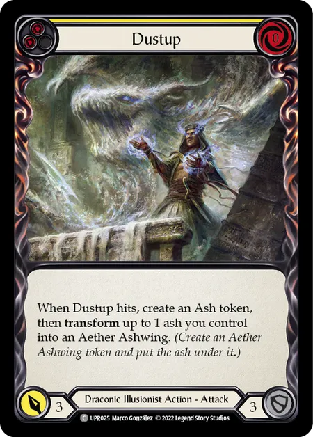 (UPR025) Flesh & Blood TCG Uprising Single: Dustup (Yellow) (Rainbow Foil) Common