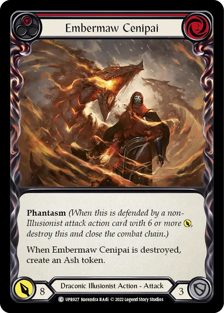 (UPR027) Flesh & Blood TCG Uprising Single: Embermaw Cenipai (Red) (Rainbow Foil) Common