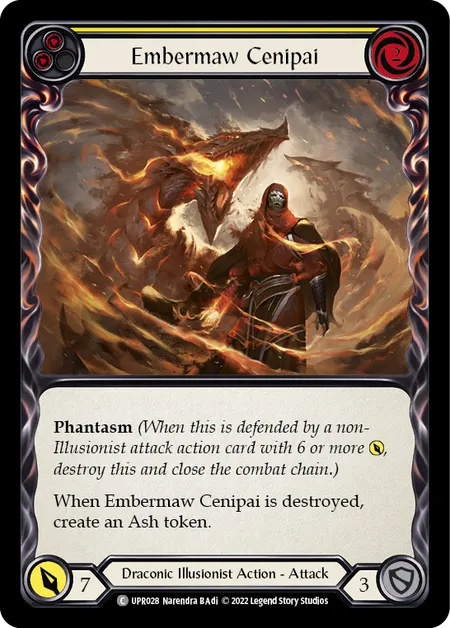 (UPR028) Flesh & Blood TCG Uprising Single: Embermaw Cenipai (Yellow) (Regular) Common