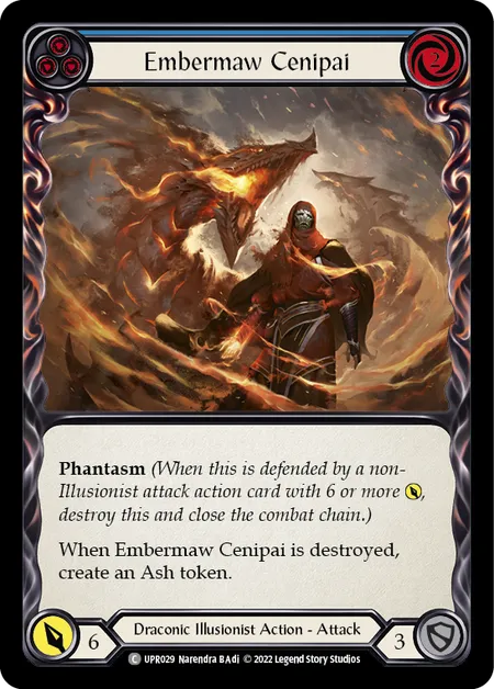 (UPR029) Flesh & Blood TCG Uprising Single: Embermaw Cenipai (Blue) (Rainbow Foil) Common