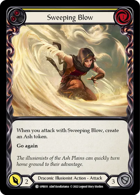(UPR031) Flesh & Blood TCG Uprising Single: Sweeping Blow (Yellow) (Rainbow Foil) Common