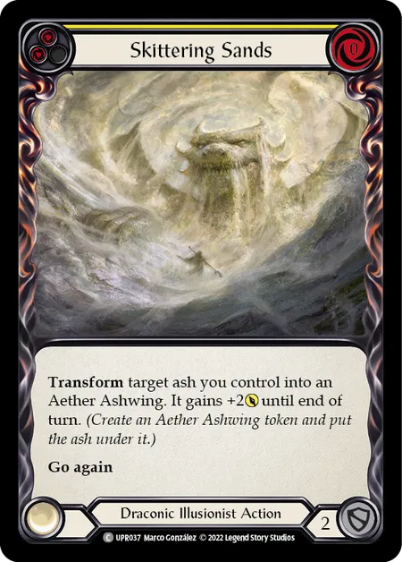 (UPR037) Flesh & Blood TCG Uprising Single: Skittering Sands (Yellow) (Rainbow Foil) Common