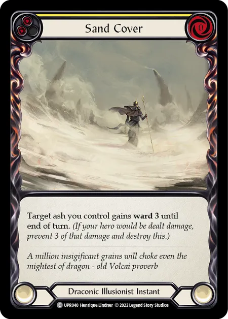 (UPR040) Flesh & Blood TCG Uprising Single: Sand Cover (Yellow) (Regular) Common
