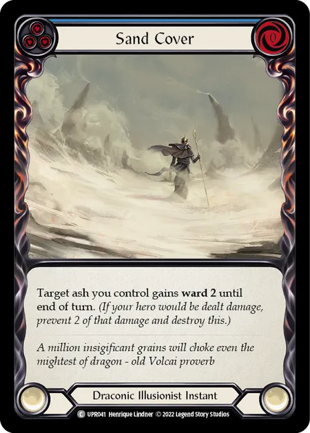 (UPR041) Flesh & Blood TCG Uprising Single: Sand Cover (Blue) (Regular) Common