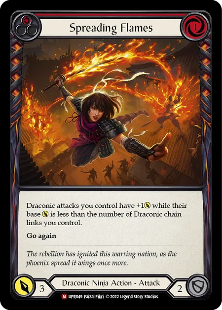 (UPR049) Flesh & Blood TCG Uprising Single: Spreading Flames (Rainbow Foil) Majestic