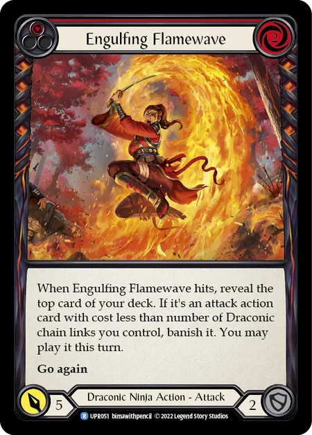 (UPR051) Flesh & Blood TCG Uprising Single: Engulfing Flamewave (Red) (Regular) Rare