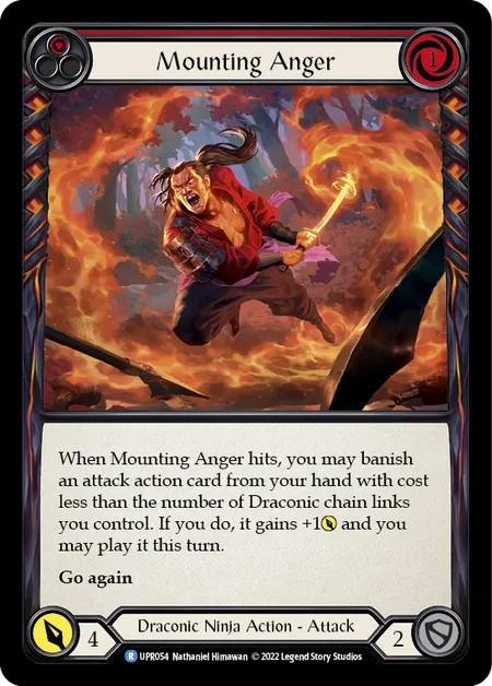 (UPR054) Flesh & Blood TCG Uprising Single: Mounting Anger (Red) (Regular) Rare