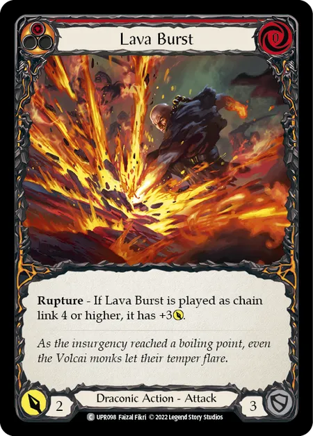 (UPR098) Flesh & Blood TCG Uprising Single: Lava Burst (Rainbow Foil) Common