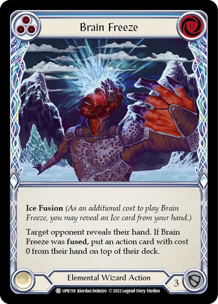 (UPR118) Flesh & Blood TCG Uprising Single: Brain Freeze (Blue) (Rainbow Foil) Common