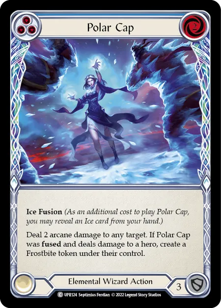 (UPR124) Flesh & Blood TCG Uprising Single: Polar Cap (Blue) (Rainbow Foil) Common