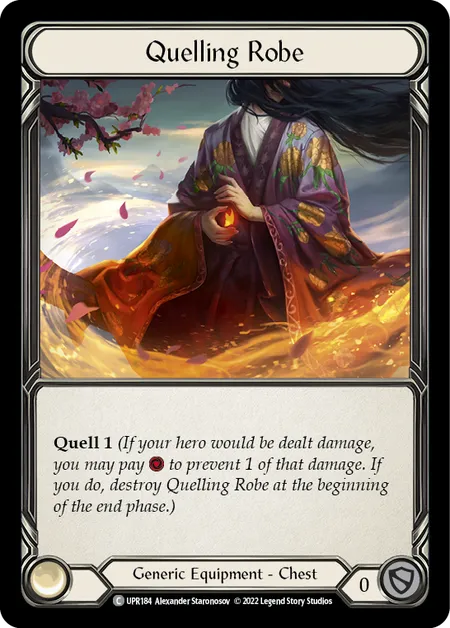 (UPR184) Flesh & Blood TCG Uprising Single: Quelling Robe (Rainbow Foil) Common