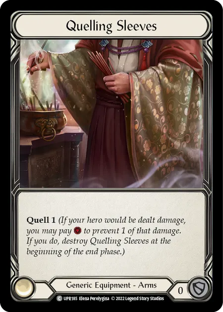 (UPR185) Flesh & Blood TCG Uprising Single: Quelling Sleeves (Cold Foil) Common
