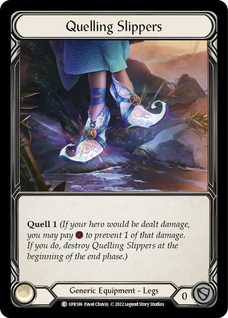 (UPR186) Flesh & Blood TCG Uprising Single: Quelling Slippers (Cold Foil) Common