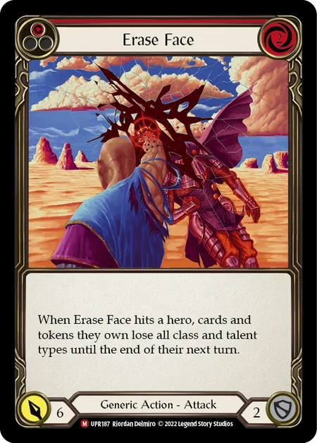 (UPR187) Flesh & Blood TCG Uprising Single: Erase Face (Rainbow Foil) Majestic