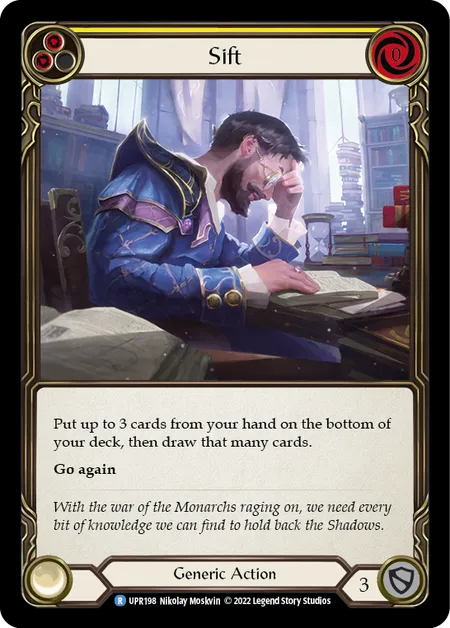 (UPR198) Flesh & Blood TCG Uprising Single: Sift (Yellow) (Regular) Rare