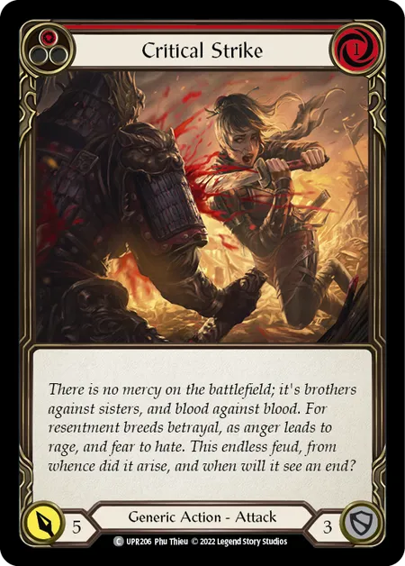 (UPR206) Flesh & Blood TCG Uprising Single: Critical Strike (Red) (Rainbow Foil) Common