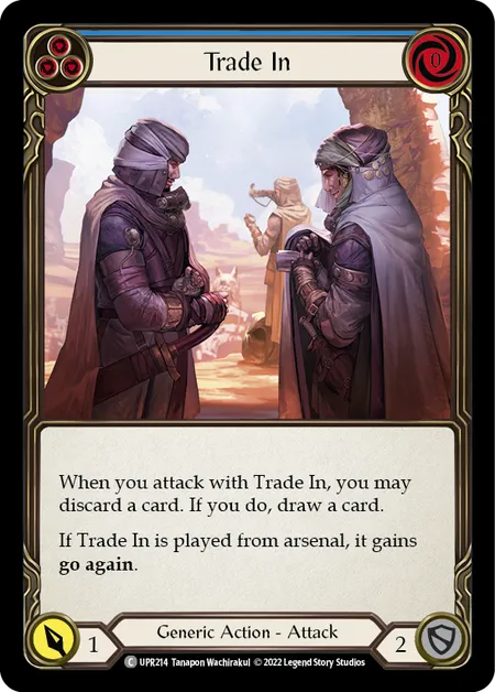 (UPR214) Flesh & Blood TCG Uprising Single: Trade In (Blue) (Rainbow Foil) Common