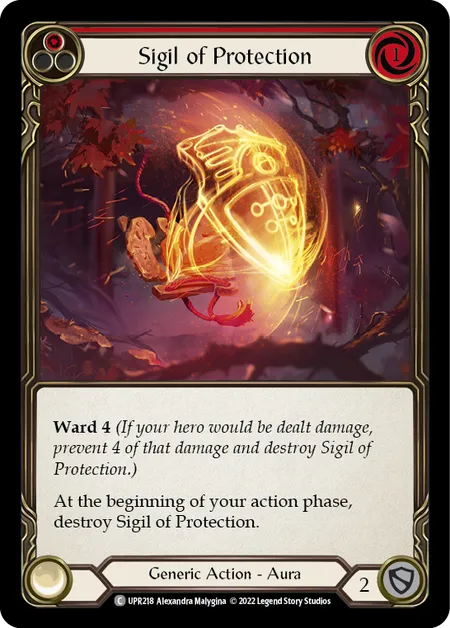 (UPR218) Flesh & Blood TCG Uprising Single: Sigil of Protection (Red) (Rainbow Foil) Common