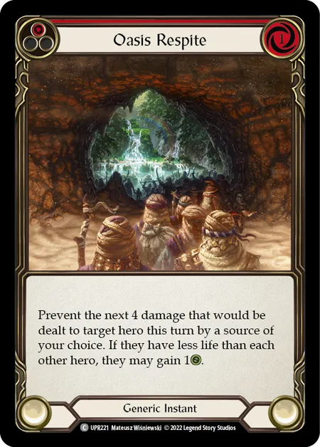 (UPR221) Flesh & Blood TCG Uprising Single: Oasis Respite (Red) (Rainbow Foil) Common