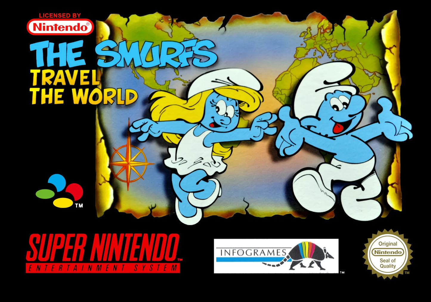Super Nintendo: The Smurfs Travel The World
