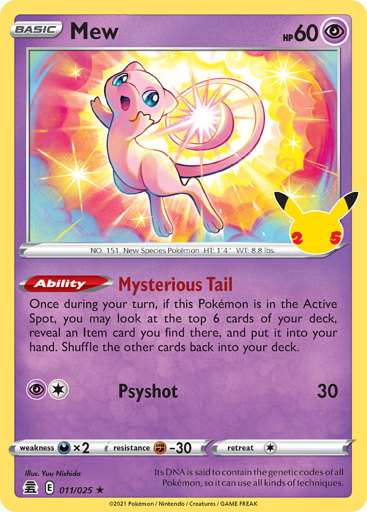 (011/025) Pokemon TCG Celebrations Single: Mew Holo Rare
