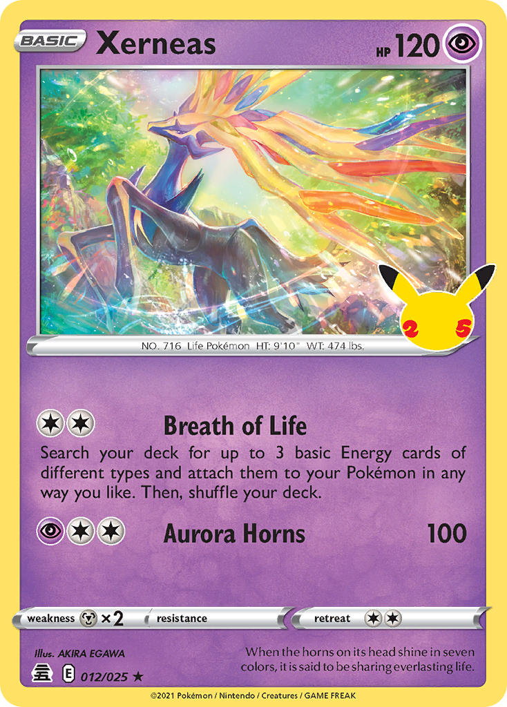 (012/025) Pokemon TCG Celebrations Single: Xerneas Holo Rare
