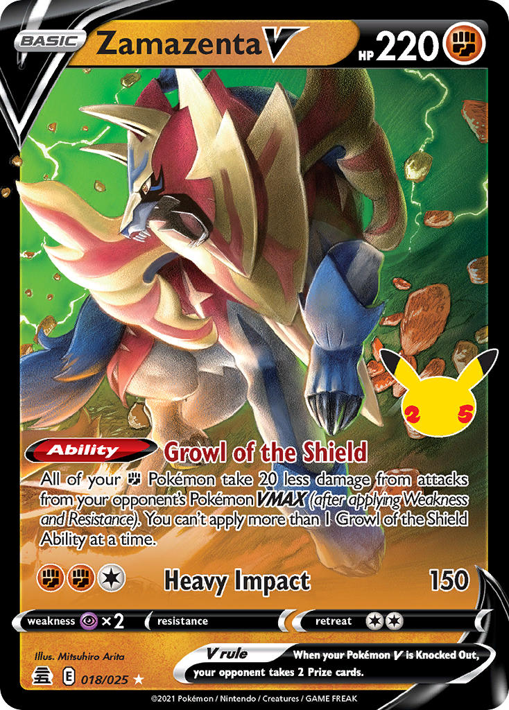 (018/025) Pokemon TCG Celebrations Single: Zamazenta V Ultra Rare