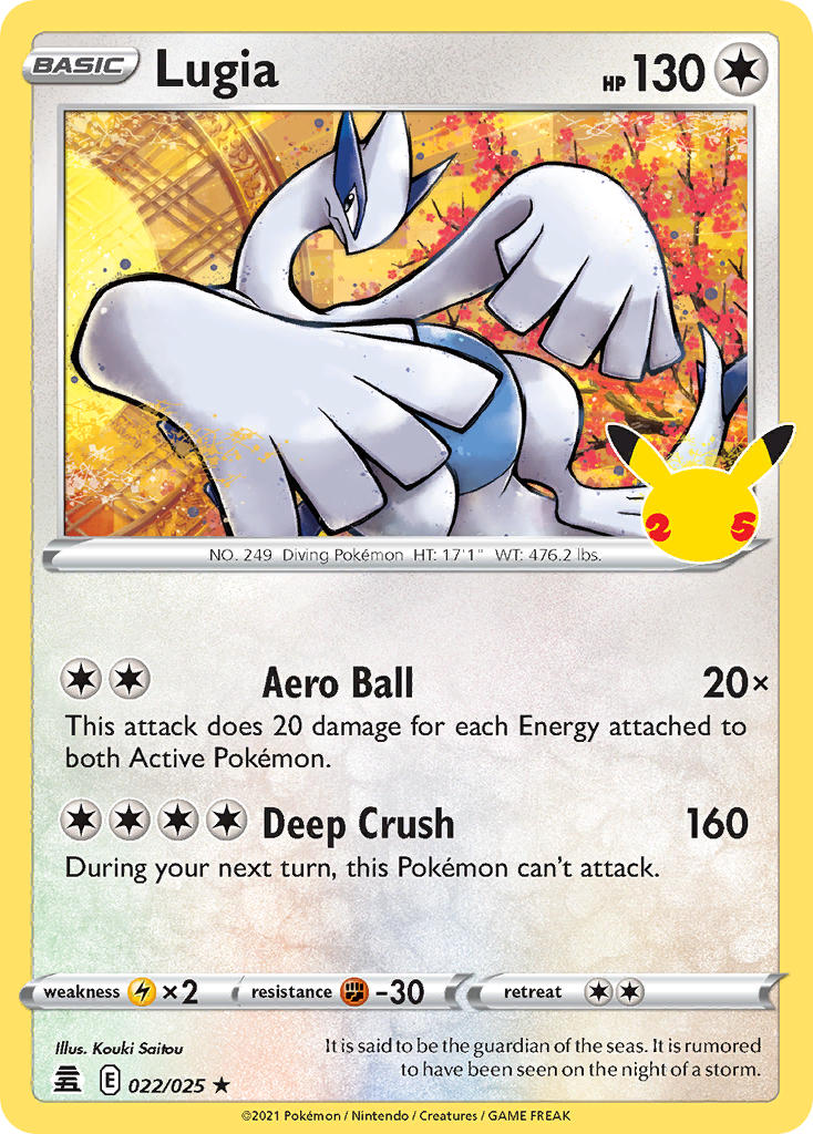 (022/025) Pokemon TCG Celebrations Single: Lugia Holo Rare