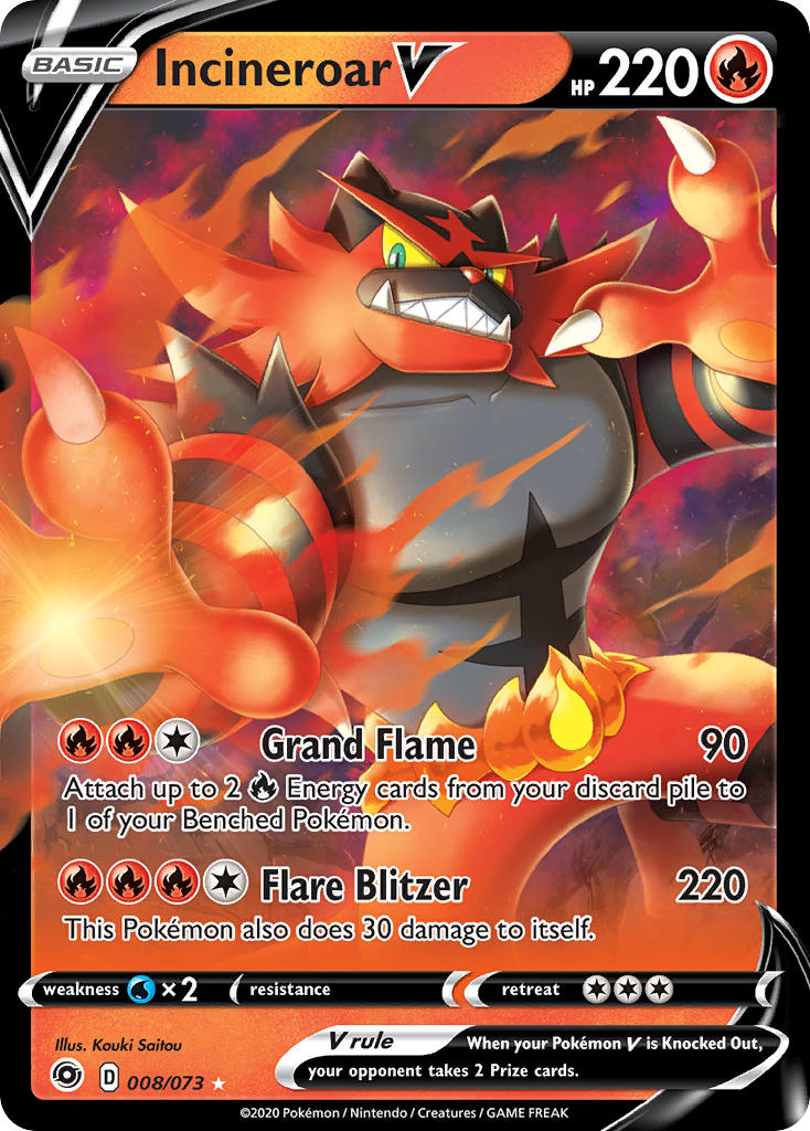 (008/073) Pokemon TCG Champion������s Path Single: Incineroar V Ultra Rare