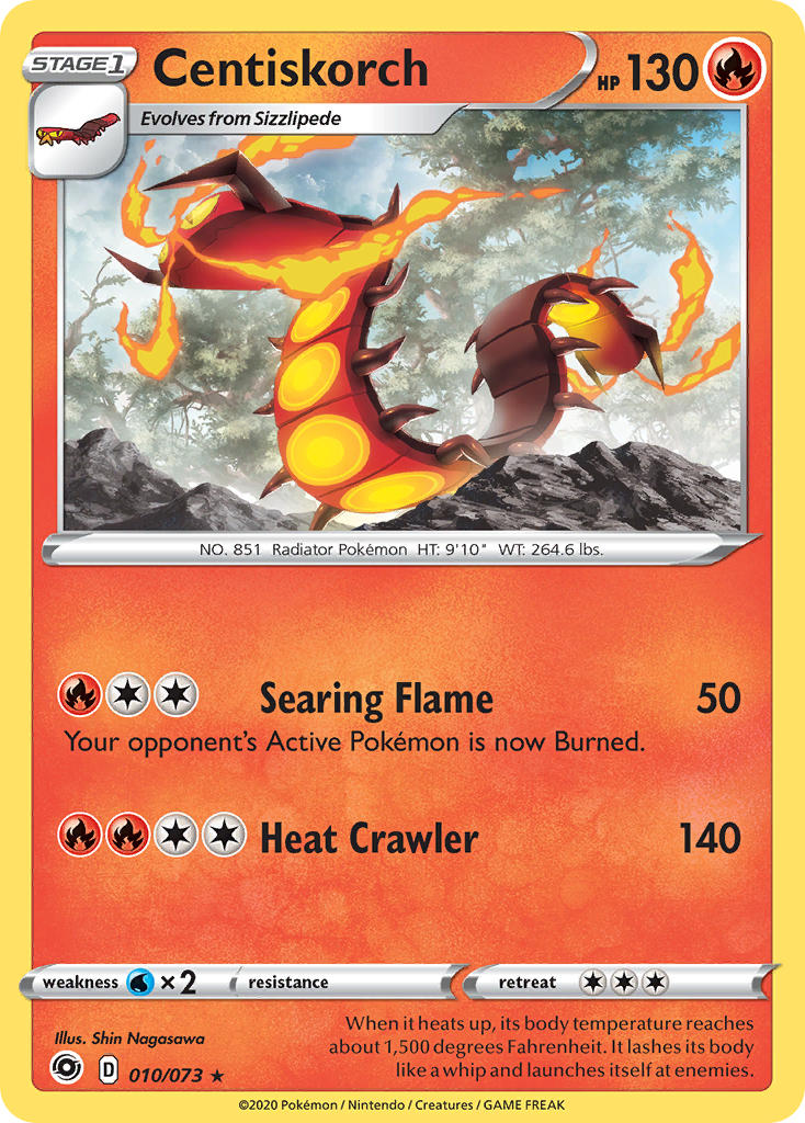 (010/073) Pokemon TCG Champion������s Path Single: Centiskorch Holo Rare