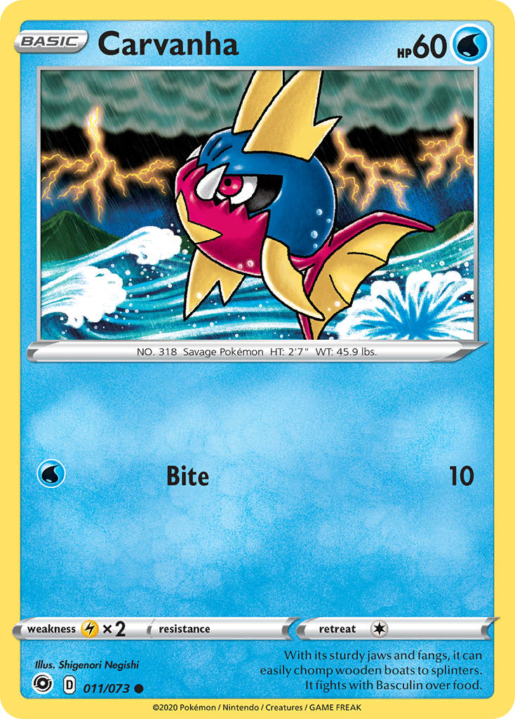 (011/073) Pokemon TCG Champion������s Path Single: Carvanha Common