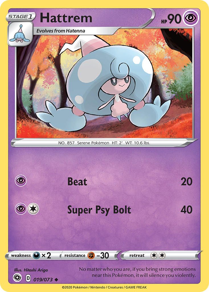 (019/073) Pokemon TCG Champion������s Path Single: Hattrem Reverse Holo Uncommon