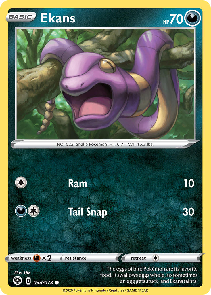 (033/073) Pokemon TCG Champion������s Path Single: Ekans Reverse Holo Common