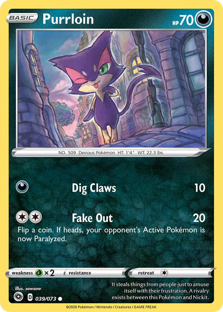 (039/073) Pokemon TCG Champion������s Path Single: Purrloin Common