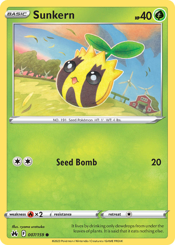(007/159) Pokemon TCG Crown Zenith Single: Sunkern Common