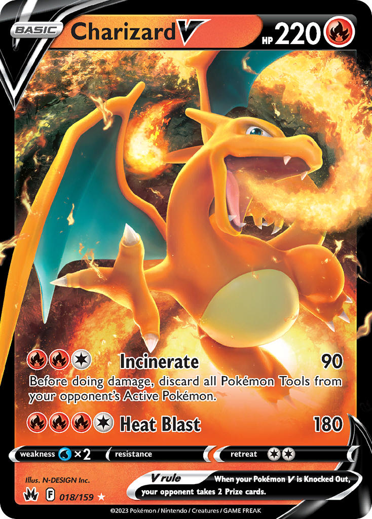 (018/159) Pokemon TCG Crown Zenith Single: Charizard V Ultra Rare