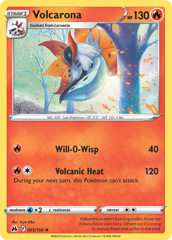 (025/159) Pokemon TCG Crown Zenith Single: Volcarona Rare