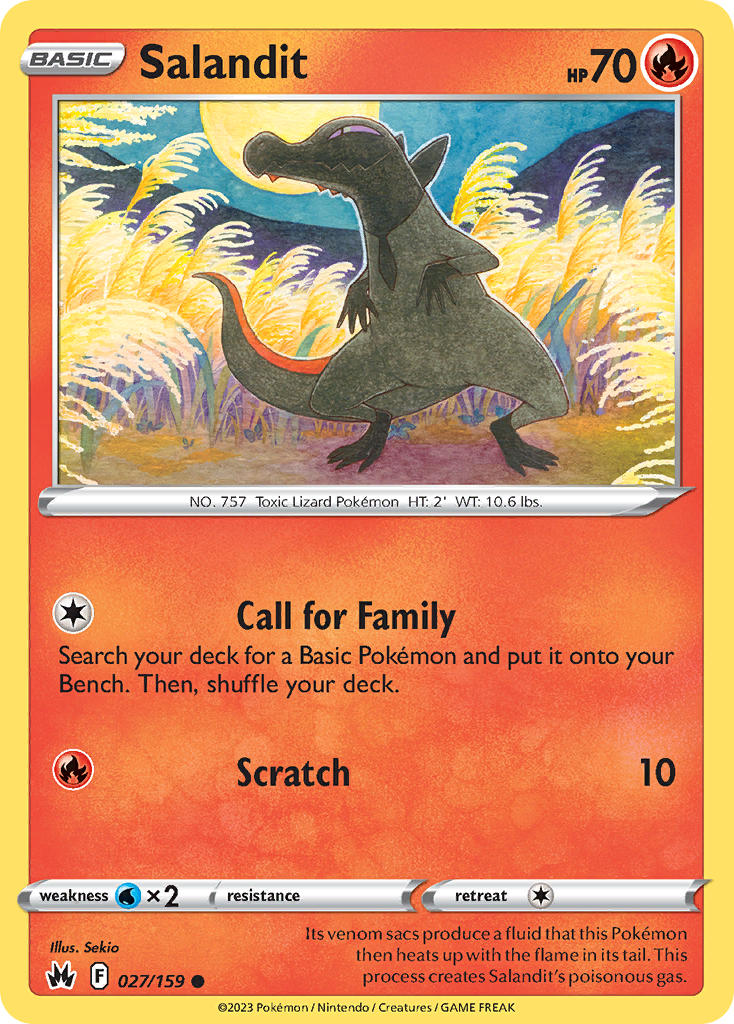 (027/159) Pokemon TCG Crown Zenith Single: Salandit Common
