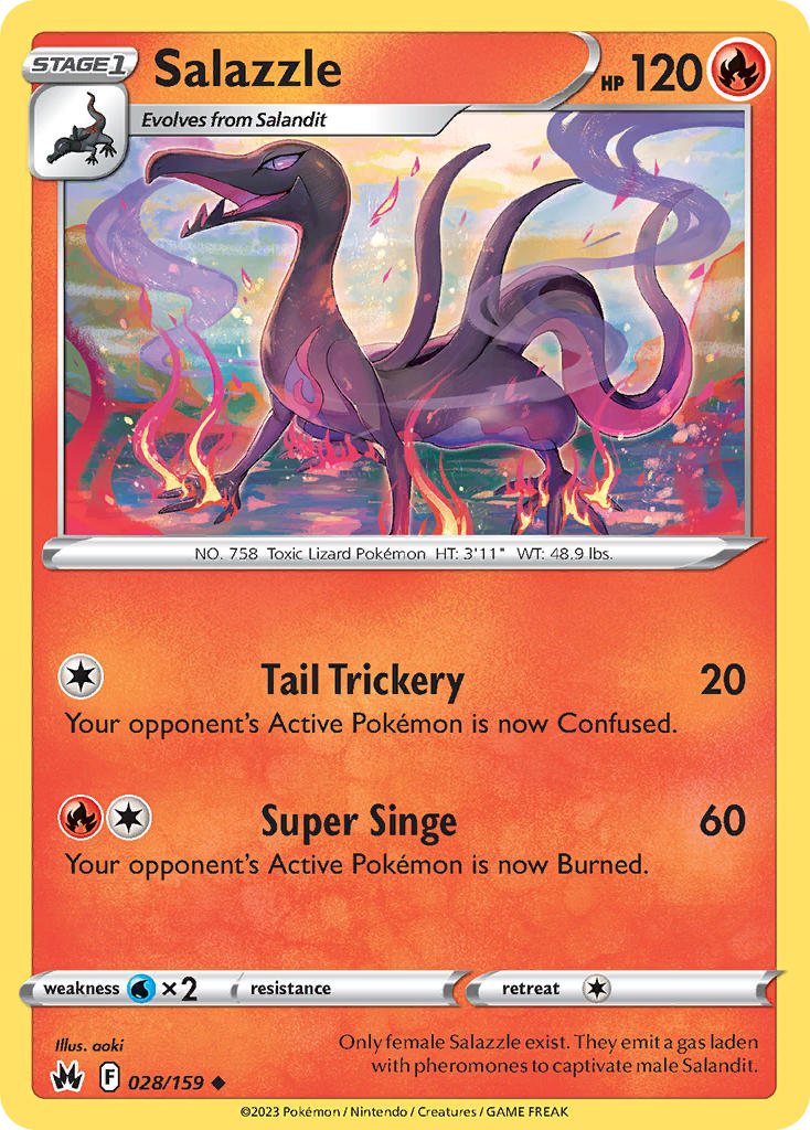 (028/159) Pokemon TCG Crown Zenith Single: Salazzle Uncommon