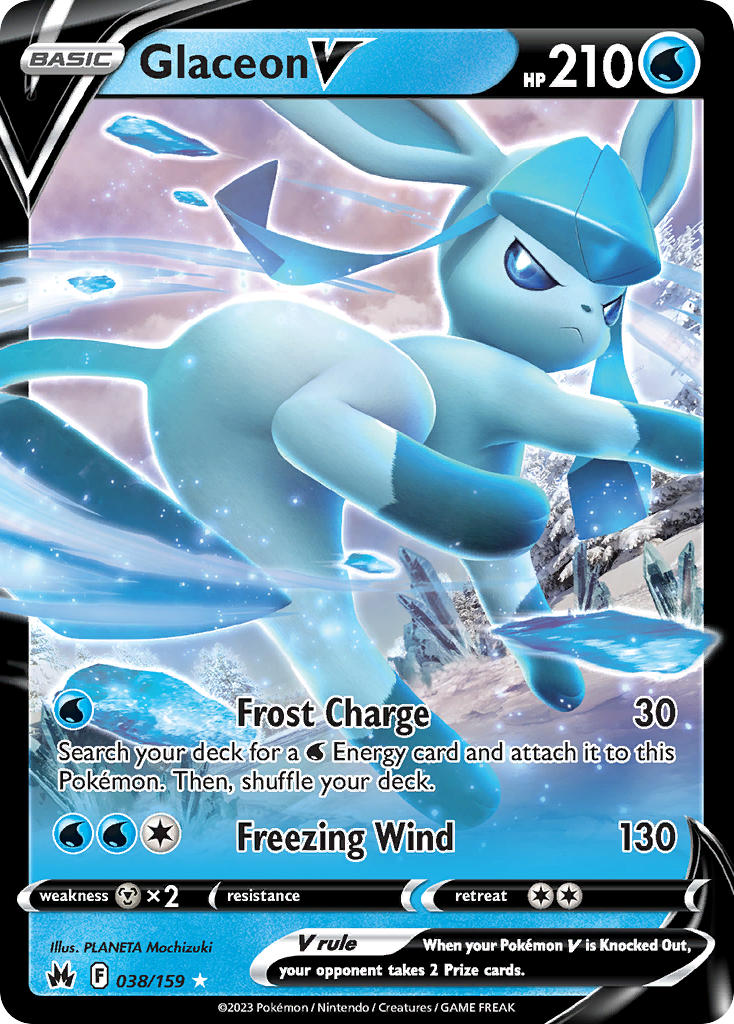 (038/159) Pokemon TCG Crown Zenith Single: Glaceon V Ultra Rare