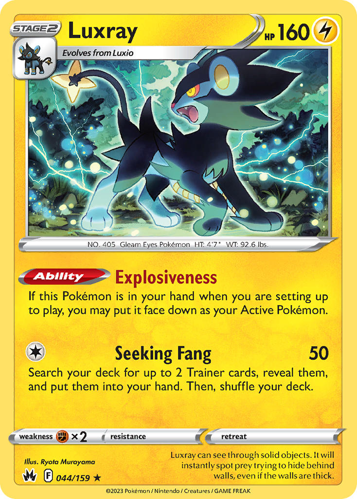 (044/159) Pokemon TCG Crown Zenith Single: Luxray Rare