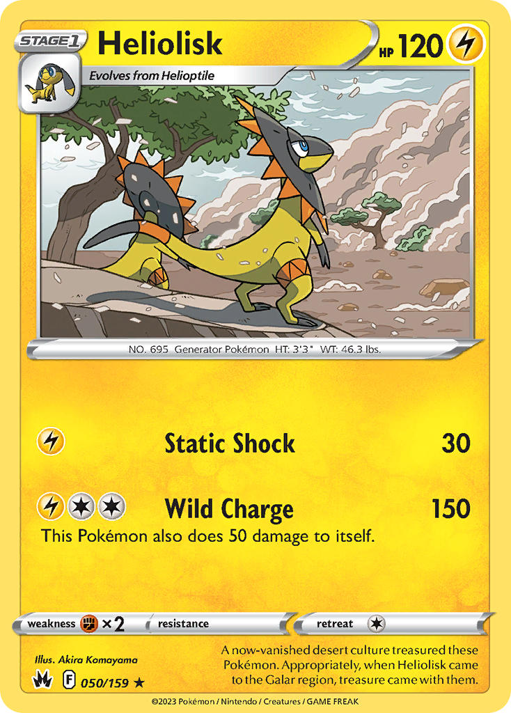 (050/159) Pokemon TCG Crown Zenith Single: Heliolisk Reverse Holo Rare