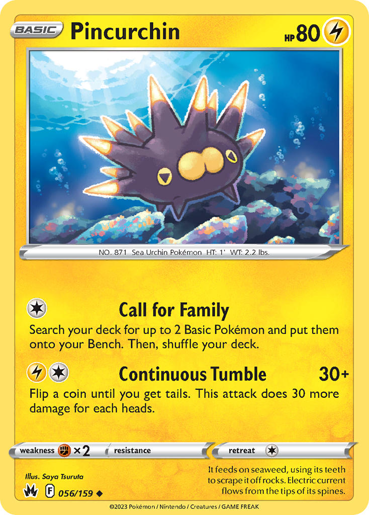 (056/159) Pokemon TCG Crown Zenith Single: Pincurchin Uncommon