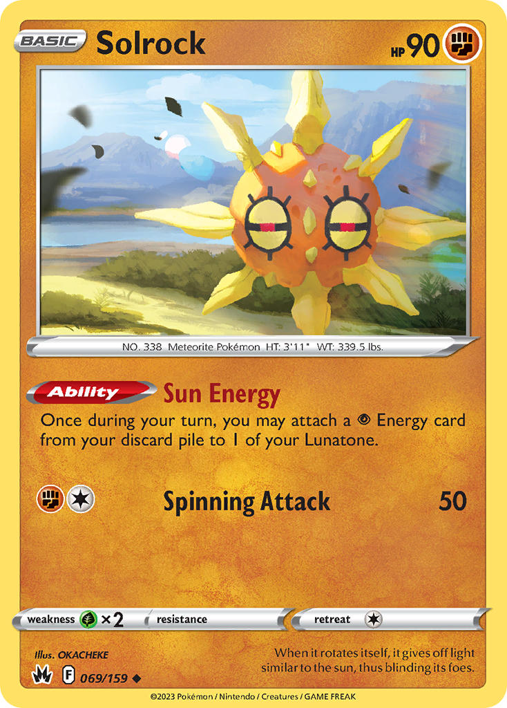 (069/159) Pokemon TCG Crown Zenith Single: Solrock Uncommon