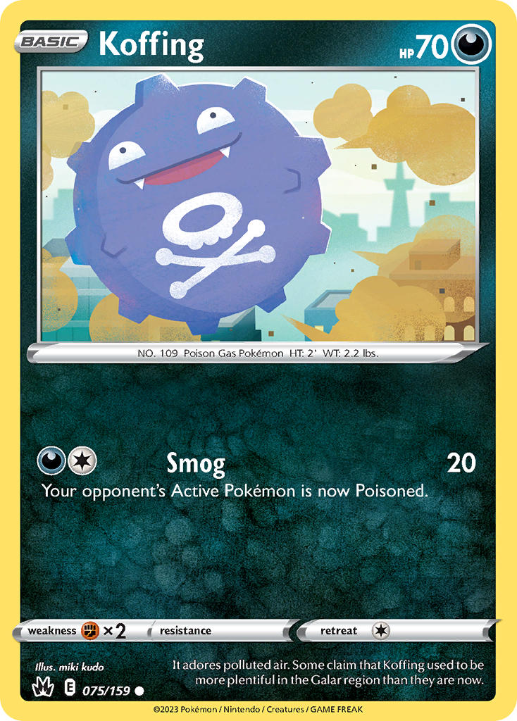 (075/159) Pokemon TCG Crown Zenith Single: Koffing Reverse Holo Common